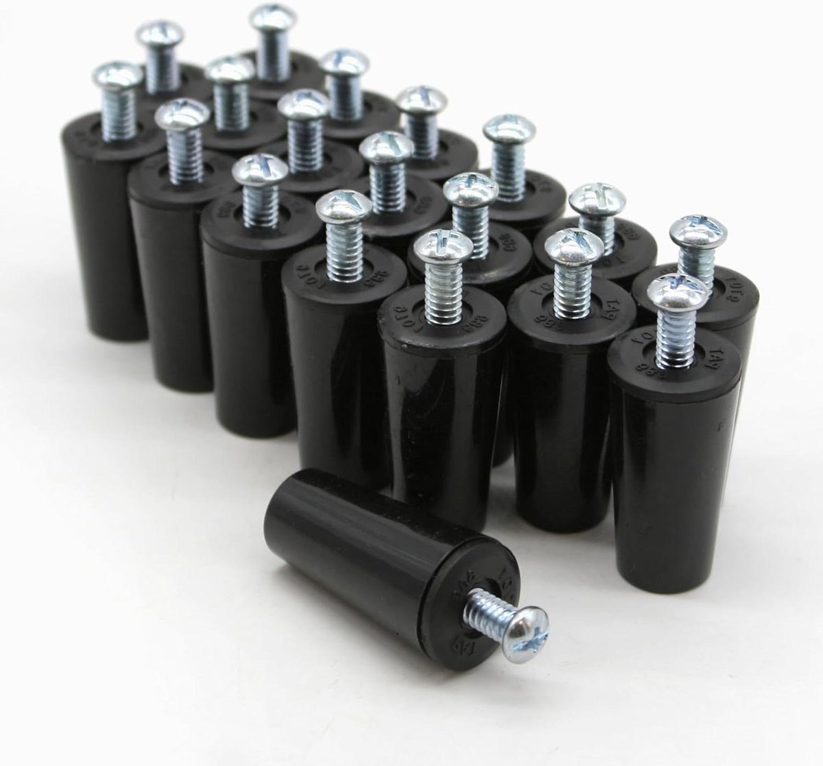 Rolluikstoppers - Aanslagstoppers - Raambevestiging - Versterkte wanden - 20 stuks - Zwart