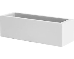 Bloembak Rechthoekig - Plantenbak Langwerpig - Binnen en Buiten - Zeer UV-bestendig - 100x40 cm - Wit