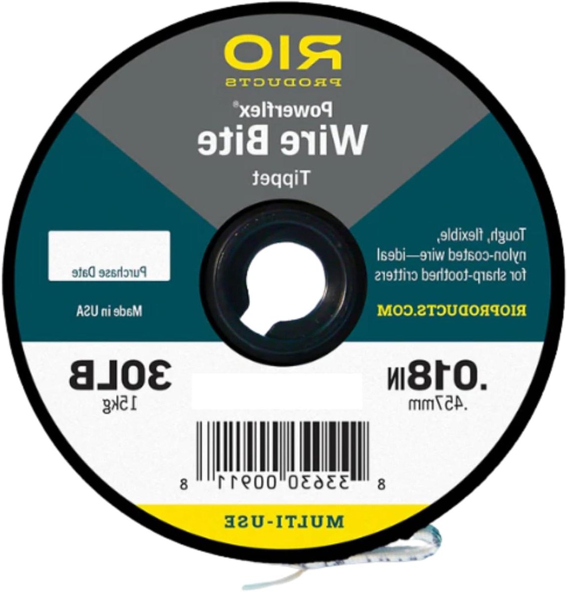 Powerflex Wire Bite - Geleiderol Vislijn - Vliegvissen Bescherming - Hoge Treksterkte - 20 pounds - null