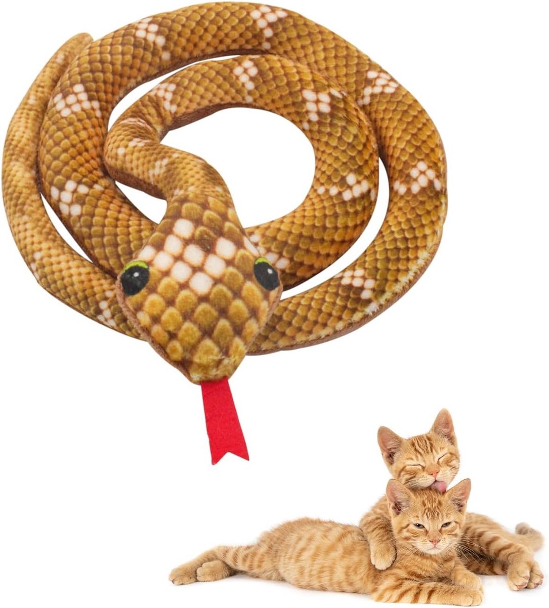 Kattenkruid Slang - Speelgoed Kat - Interactief Spelen - Met Crinkle Geluid - 80 cm - Groen