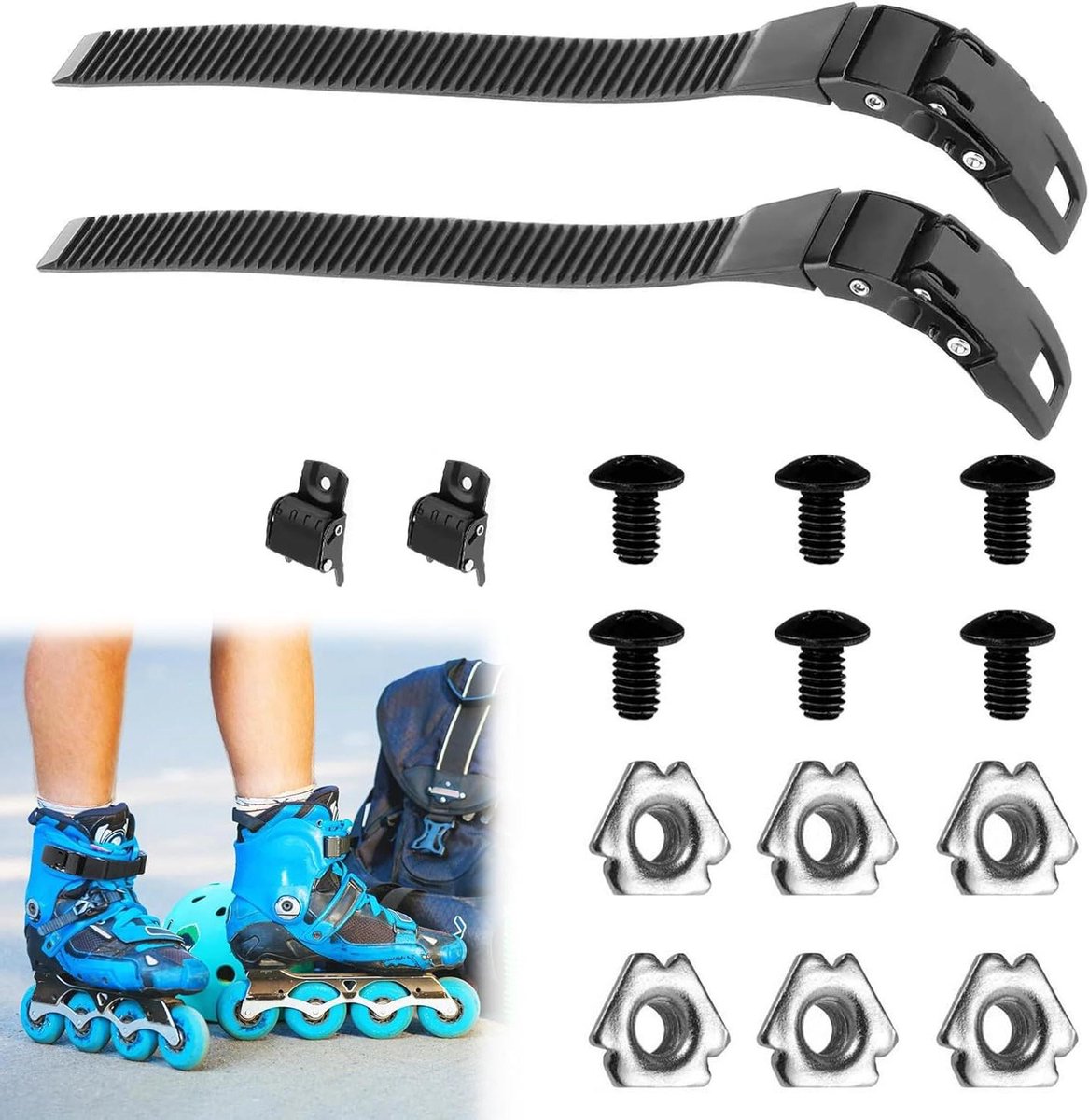 Skateschoen Banden - Roller skate sluiting - Skaters Onderhoud - Verstelbare Gesp - 2 Stuks - Zwart