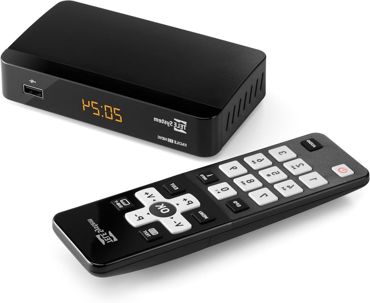 Digitale ontvanger - DVB-T2 decoder - Televisie kijken - Met display - HDMI SCART - Zwart