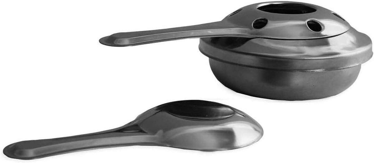 Fondue Brander - Warmhoudplaat - Gezellig Tafelen - Altijd Juiste Temperatuur - 18 x 16 cm - Zilver
