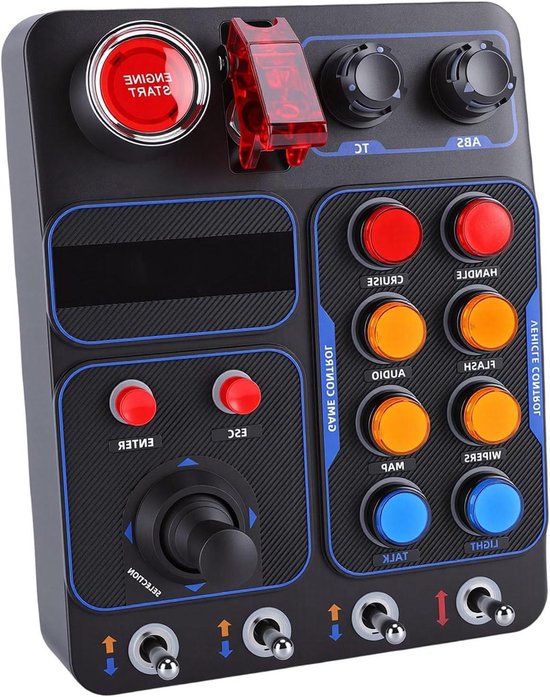 Race Knoppenbox - Sim Control Box - Racen Simuleren - 30 Programmeerbare Opties - 24 x 23 x 13 cm — afbeelding 2