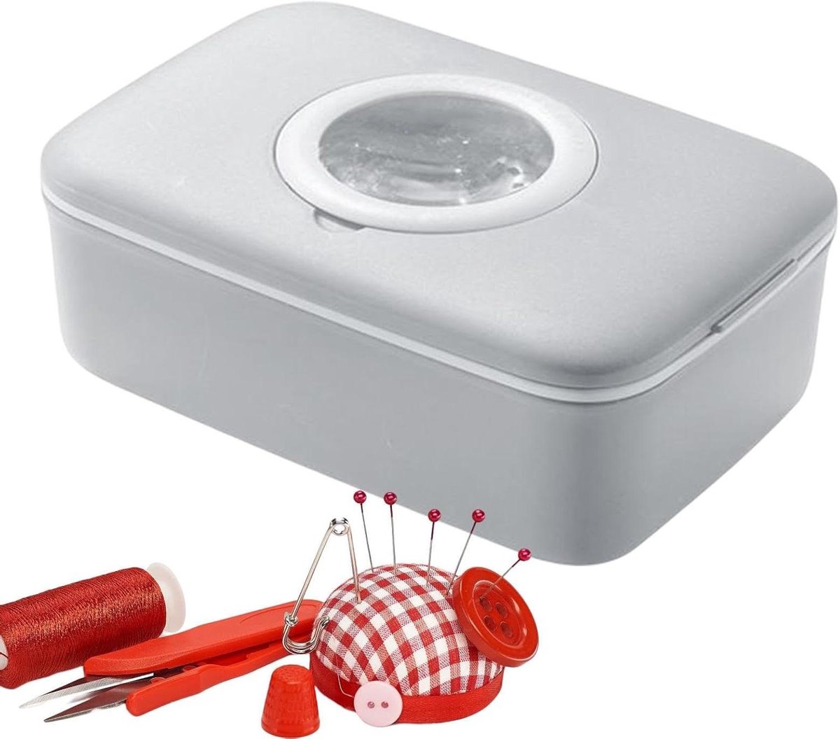 Kleine Naaiset - Reparatieset - Reizen en Werk - Compacte Opbergdoos - 18.4 cm - Blauw