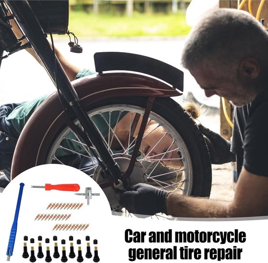 Bandenklep Reparatiekit - Ventiel Kernen - Band Onderhoud - Complete Gereedschapsset - 100+ Delen - Niet gespecificeerd — afbeelding 5