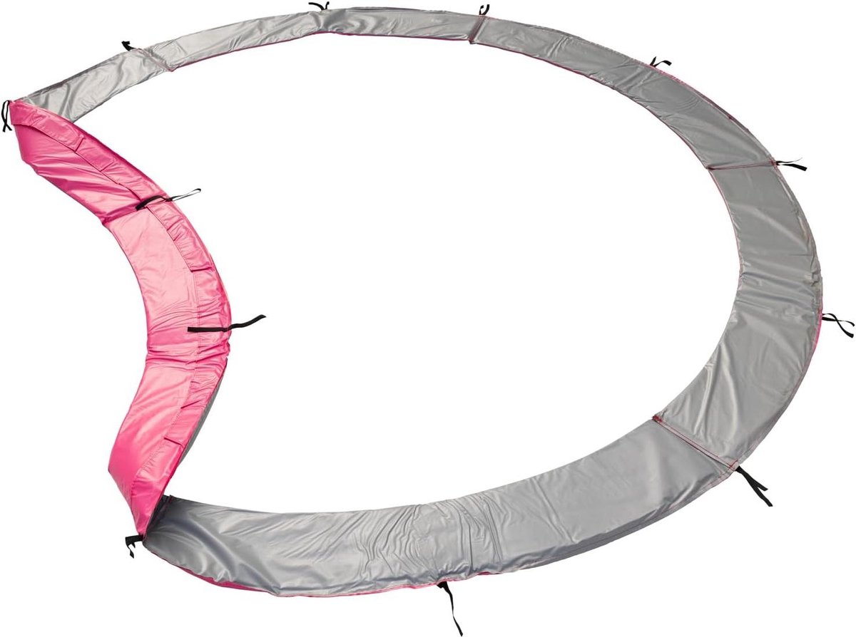 Trampoline Beschermhoes - Veiligheidsmat Veermatten - Trampoline Veiligheid - Omkeerbaar Grijs Roze - Ø 245cm - Grijs Roze