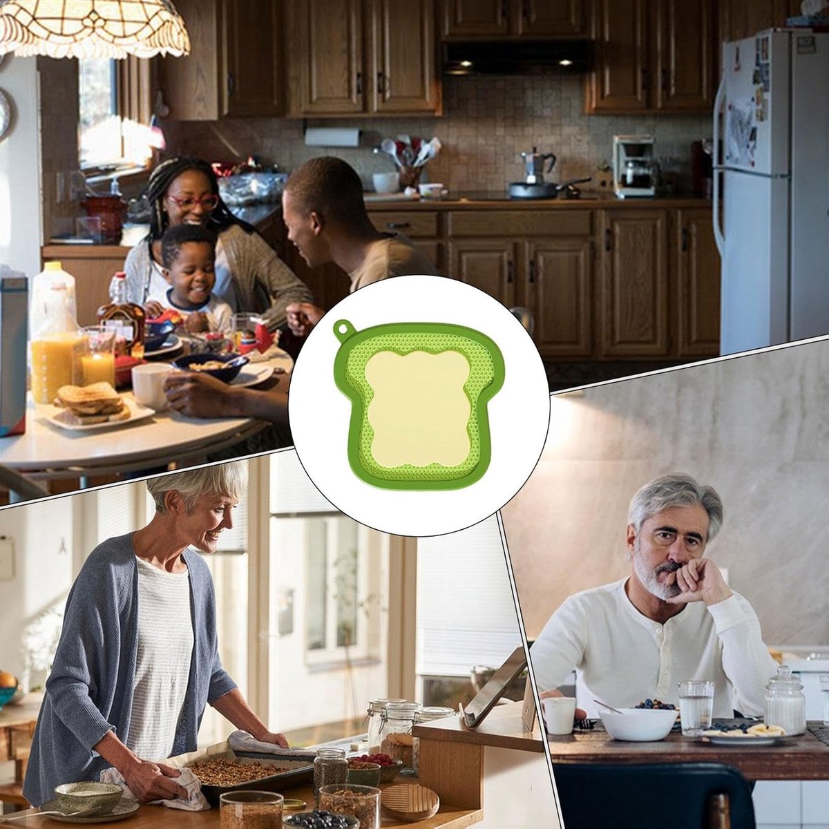 Onderzetters - Hittebestendig - Keuken beschermen - Antislip ontwerp - 20 x 80 x 80 mm - Groen