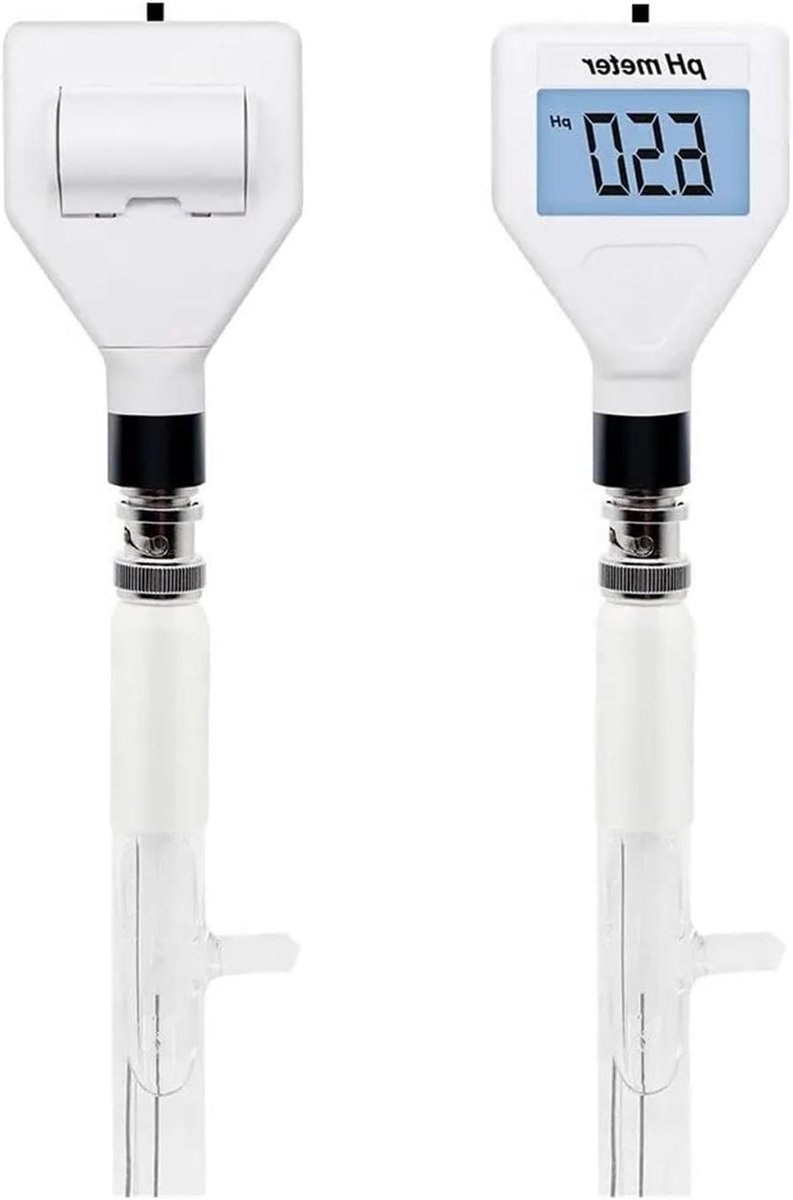 Digitale pH-meter - Zuurtemeter Tester - Bodem Analyse - Witte Achtergrondverlichting - 14 pH Bereik - Zwart