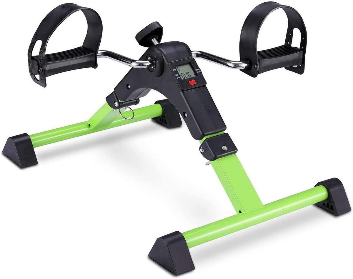 Elektrische Pedaaltrainer - Mini Hometrainer - Zittende Training - LCD Scherm - Opvouwbaar Ontwerp - Groen