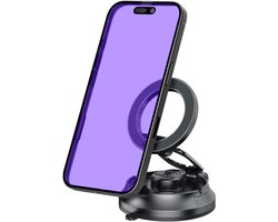 Buddi MagWay MagSafe Houder Auto Dashboard met Zuignap - Telefoonhouder Auto - 360° Draaibaar - Compact formaat - Inklapbaar - Universeel - Zwart