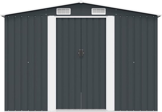 vidaXL - Tuinschuur - 257x298x178 - cm - metaal - antracietkleurig