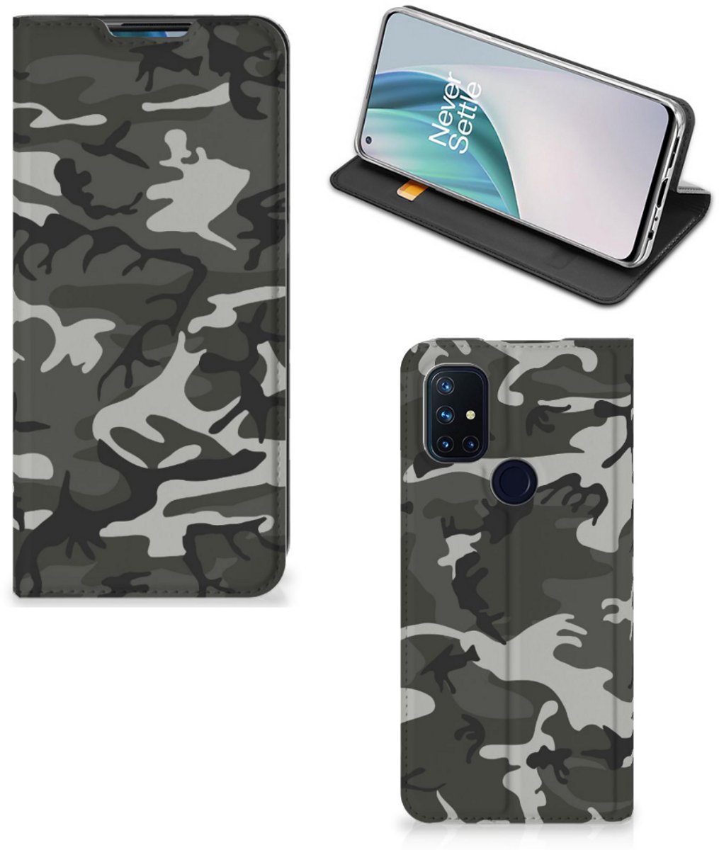 OnePlus Nord N10 5G Hoesje met Magneet Army Light