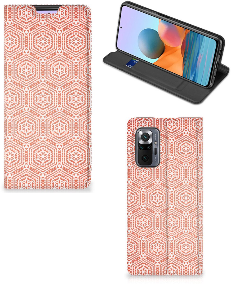 Xiaomi Redmi Note 10 Pro Hoesje met Magneet Pattern Orange