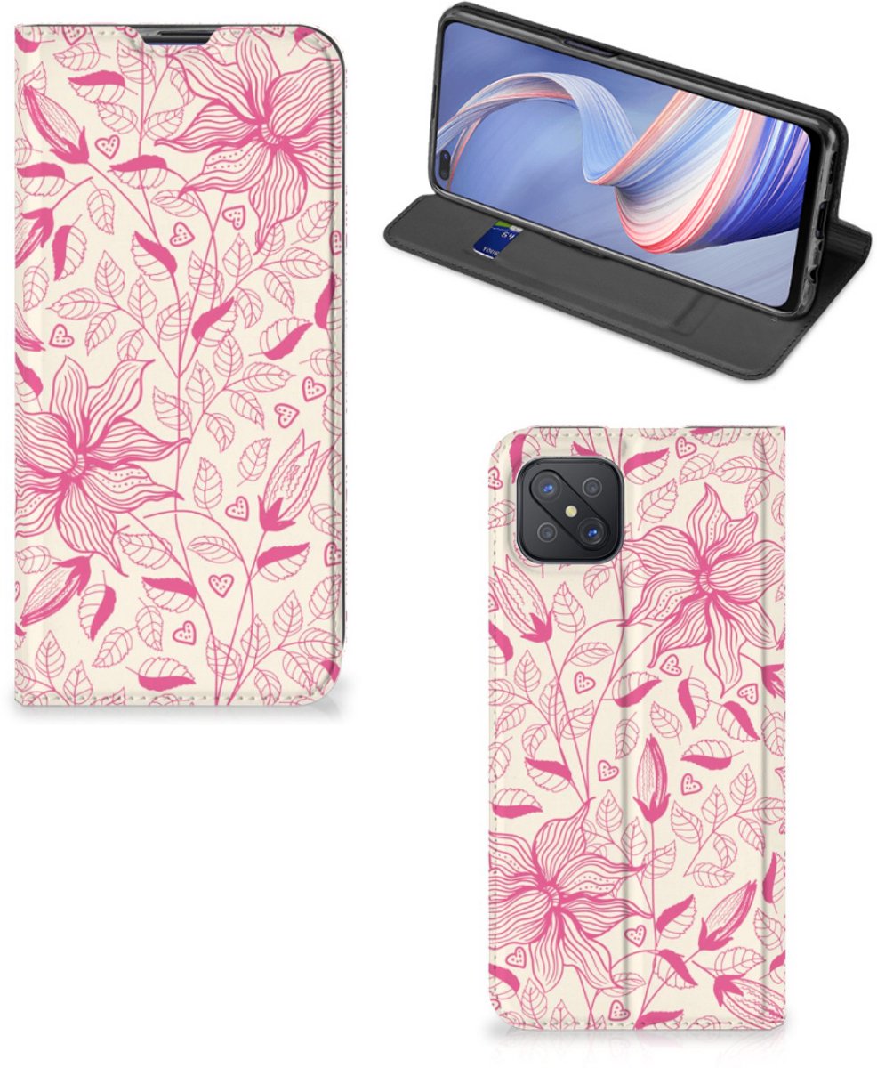 OPPO Reno4 Z 5G Smart Cover Pink Flowers