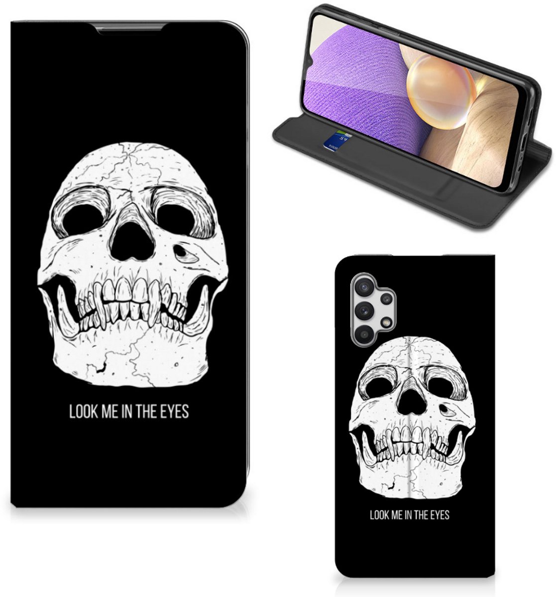 Mobiel BookCase Samsung Galaxy A32 5G Skull Eyes