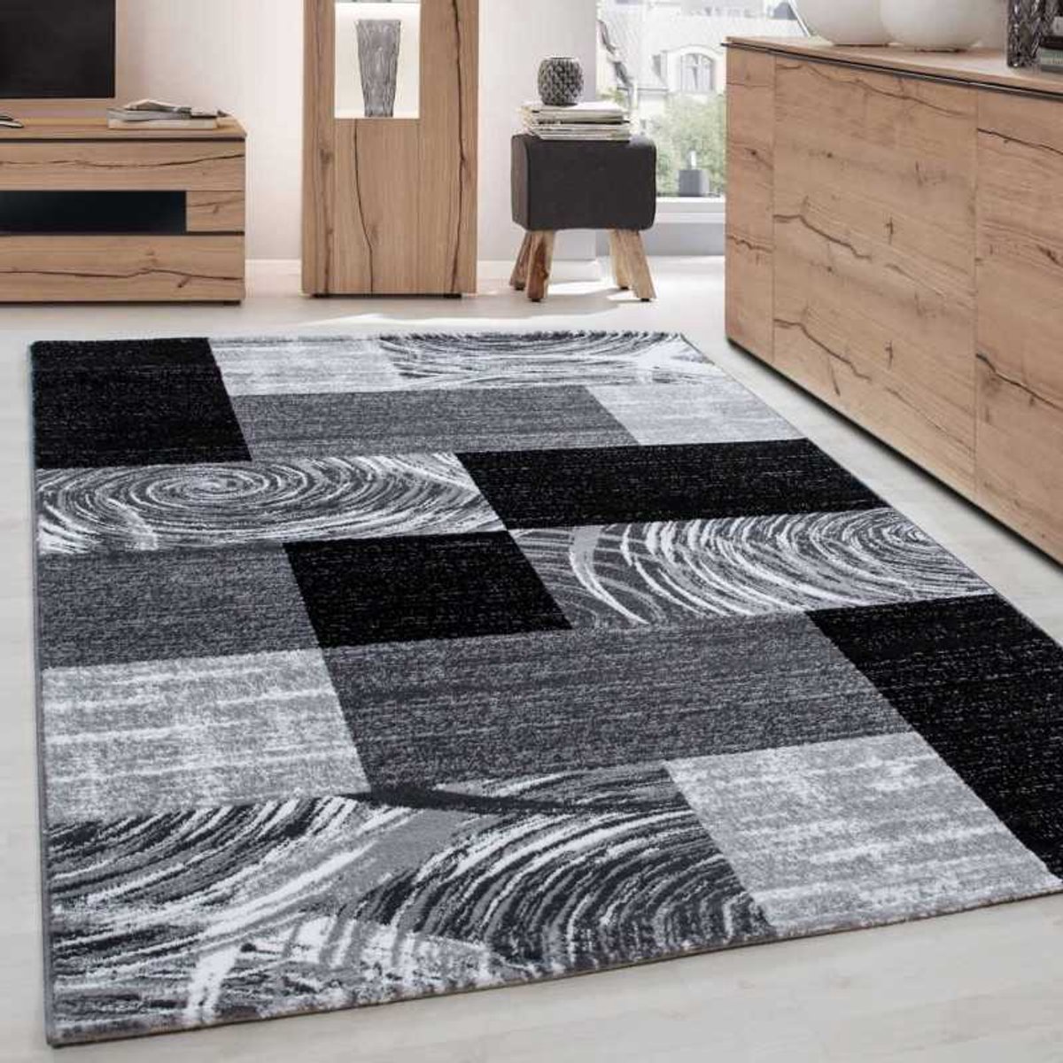 Parma 9220 Zwart Modern Designer Tapijt 200x290 cm