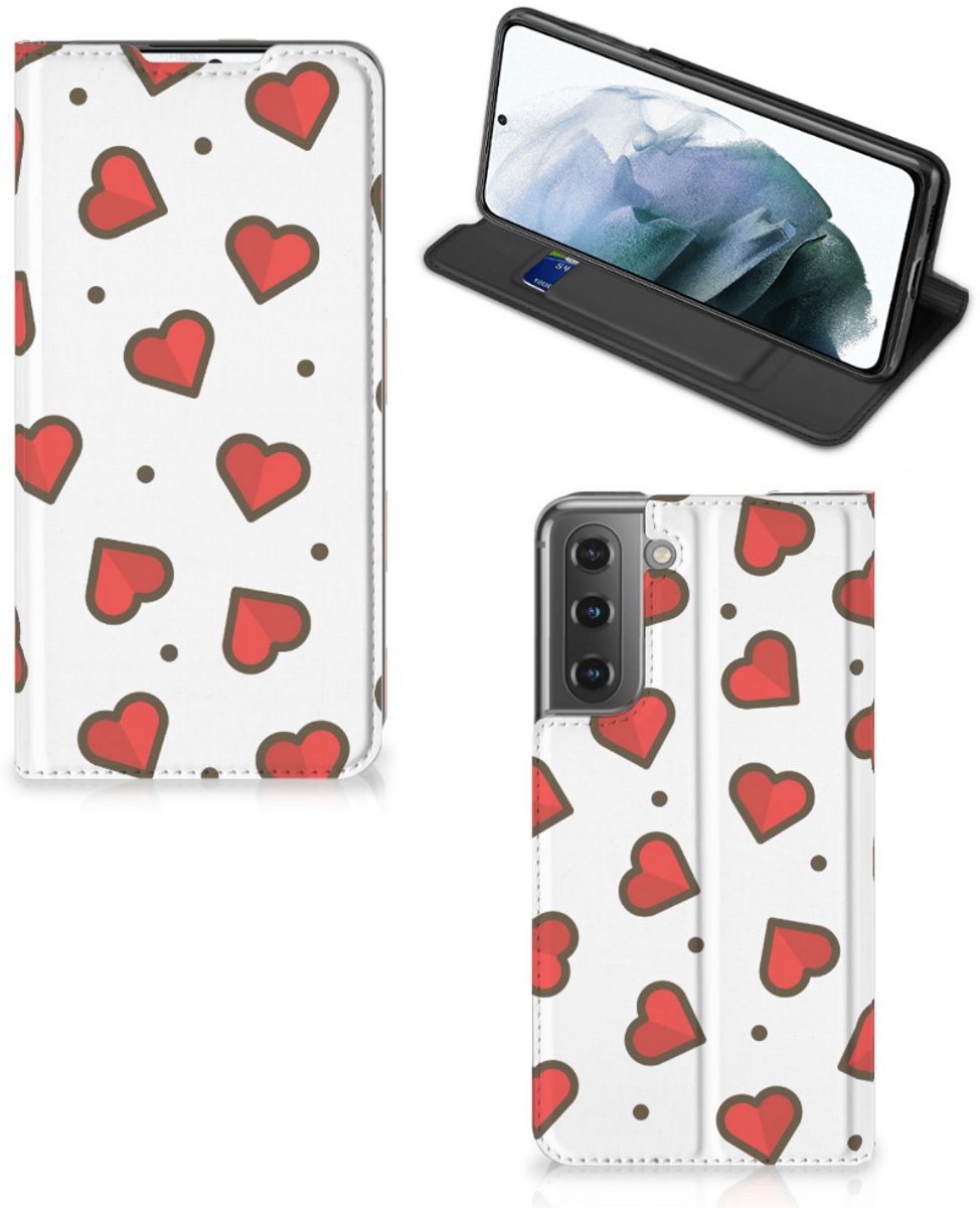 Samsung Galaxy S21 FE Hoesje met Magneet Hearts