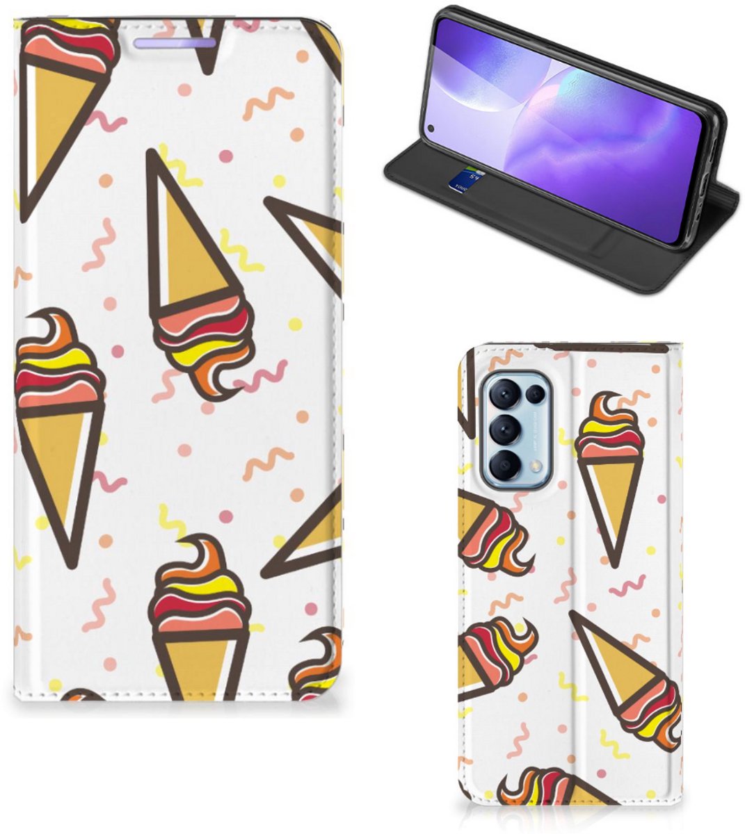 OPPO Find X3 Lite Flip Style Cover Icecream