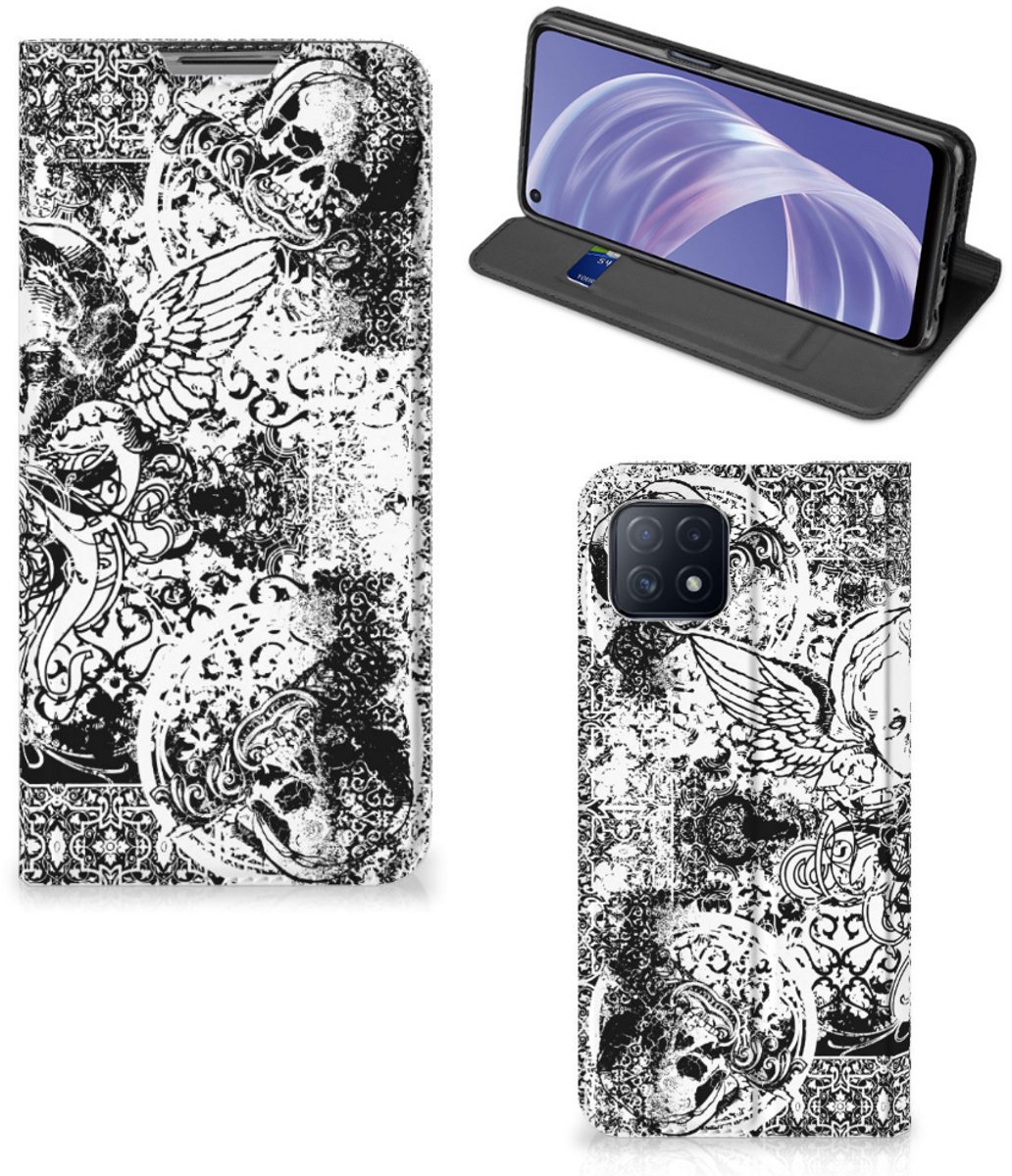 Mobiel BookCase OPPO A73 5G Skulls Angel