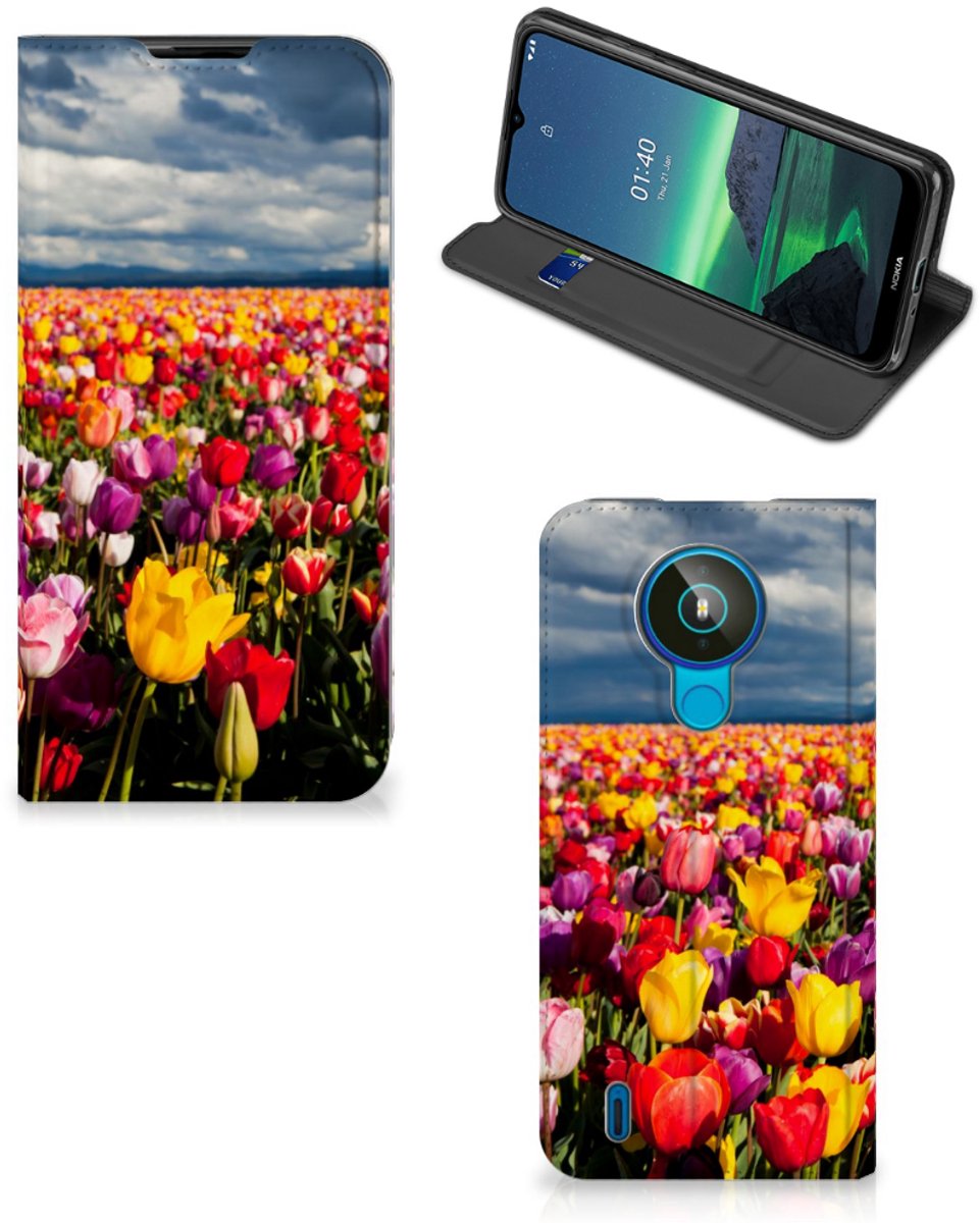 Book Case voor Nokia 1.4 Smart Cover Tulpen