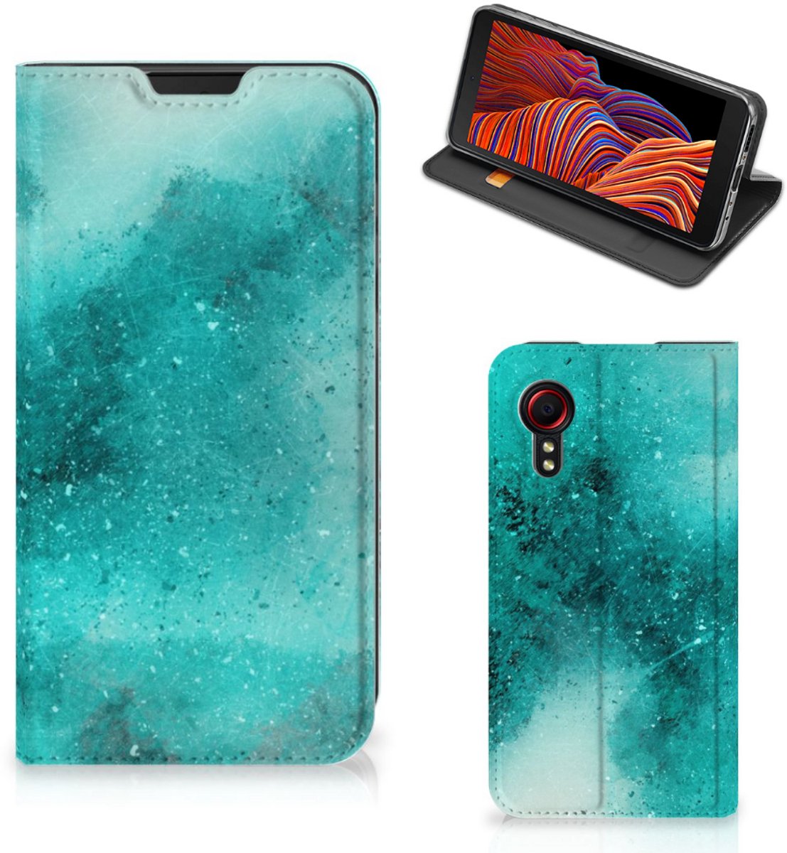 Bookcase Samsung Galaxy Xcover 5 Painting Blue