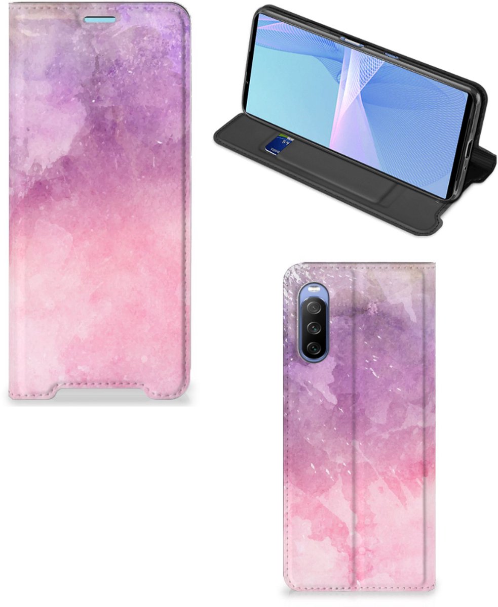 Bookcase Sony Xperia 10 III Pink Purple Paint