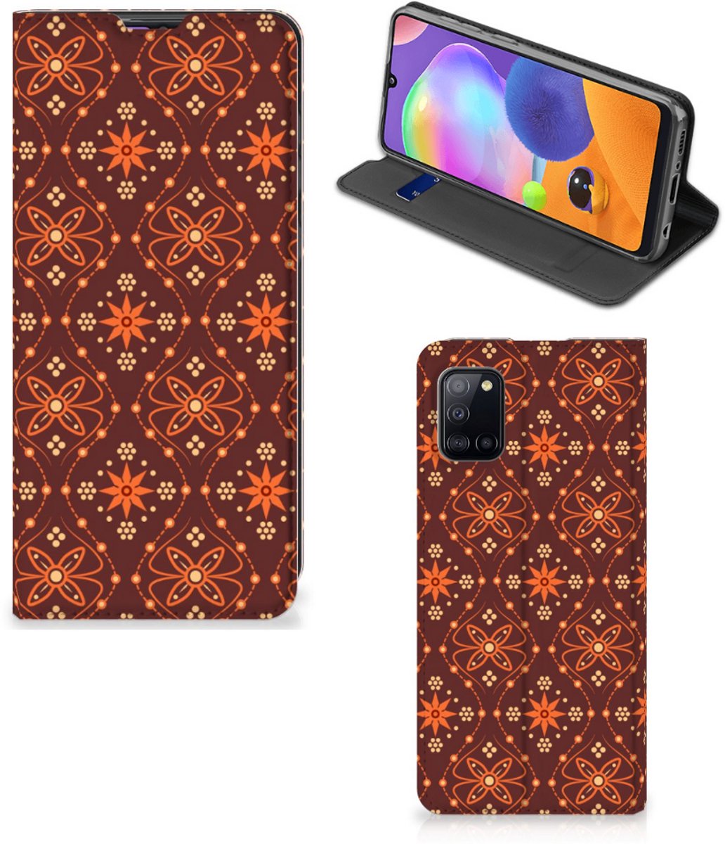 Samsung Galaxy A31 Hoesje met Magneet Batik Brown