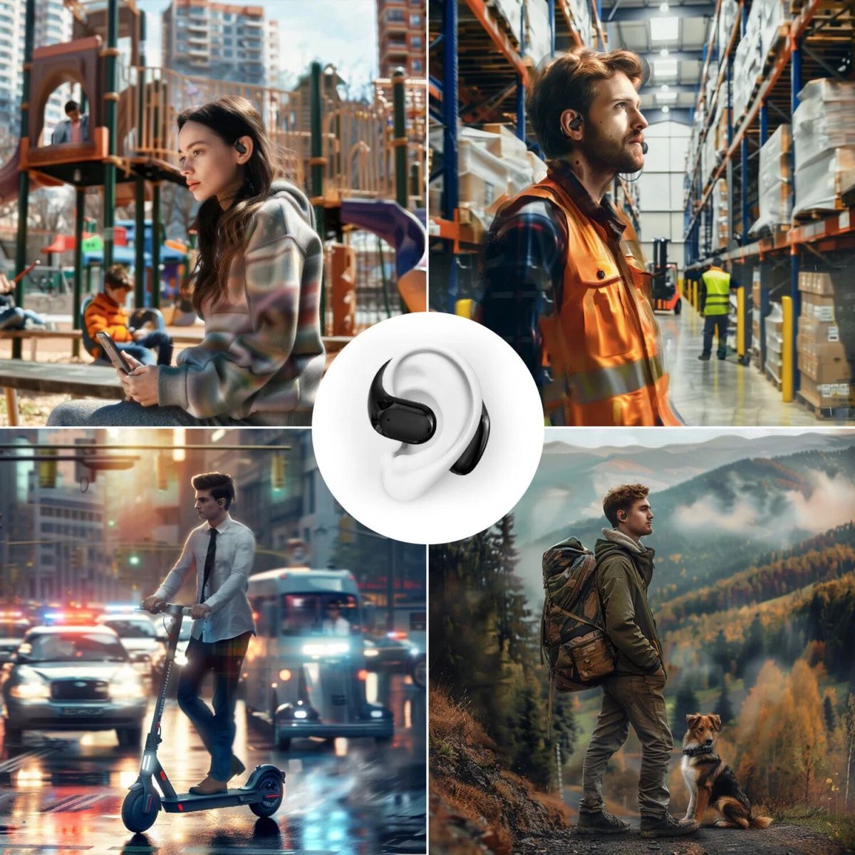 4smarts OWS SkyBuds Draadloze Oordopjes 5.4 Bluetooth Oortjes met Oorhaken Zwart – foto 5