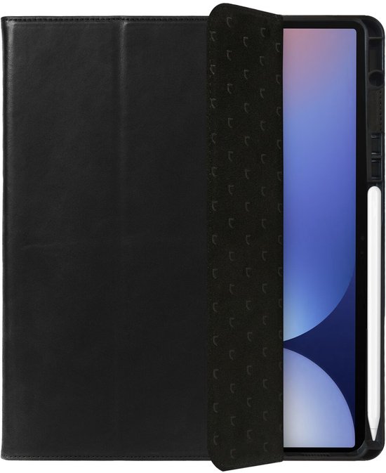 Rosso Elite Hoes Geschikt voor Samsung Galaxy Tab S11 Ultra - 2-in-1 Echt Leer Book Case en Back Cover - Magnetisch Uitneembaar Hoesje - Beschermhoes Zwart