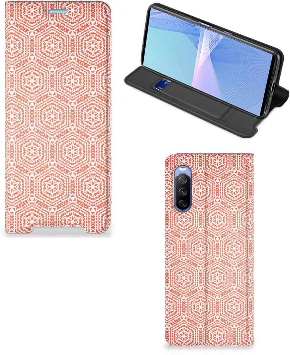 Sony Xperia 10 III Hoesje met Magneet Pattern Orange