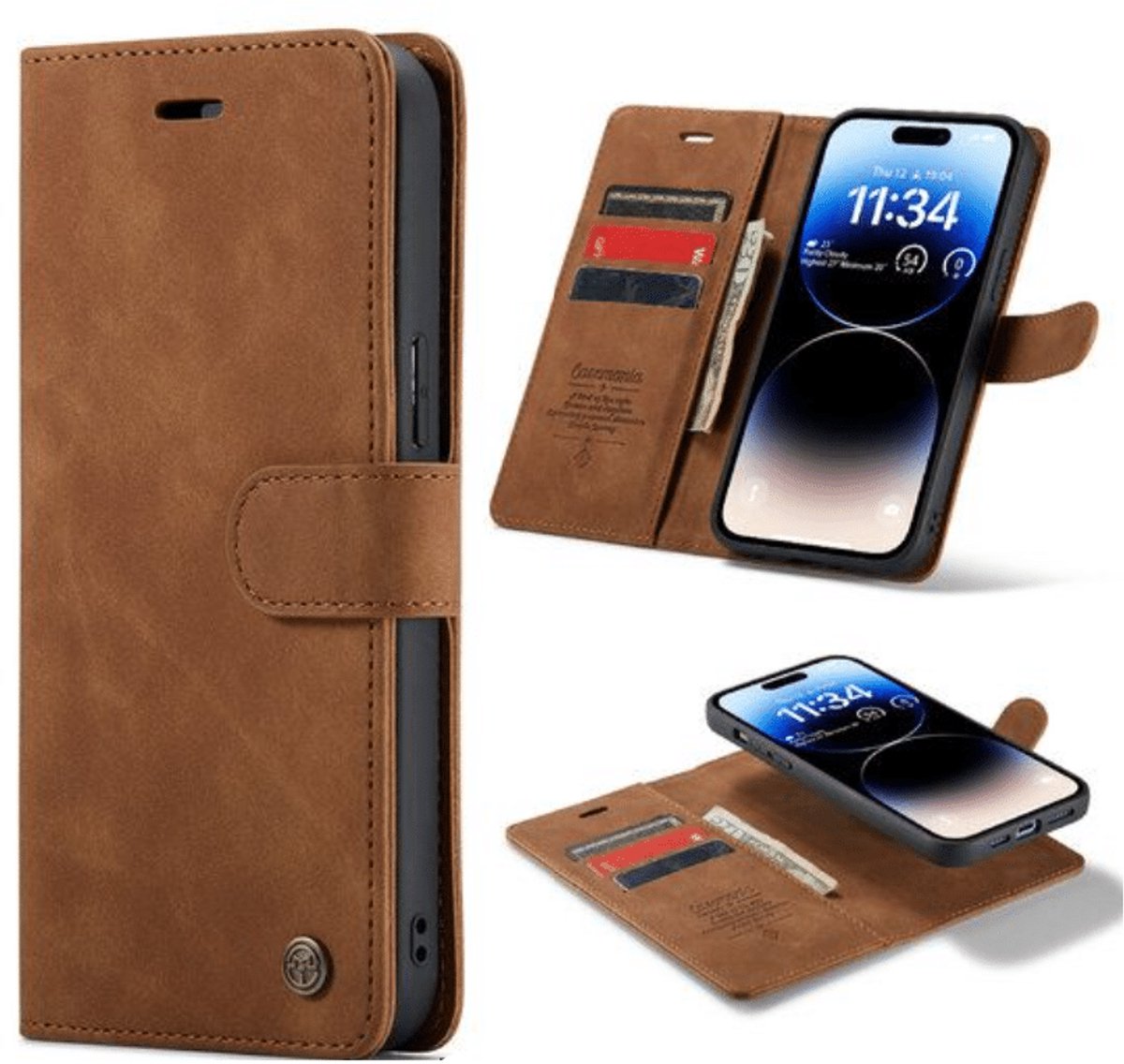 Casemania 2-in-1 Bookcover Hoesje geschikt voor Samsung A57 - Bruin