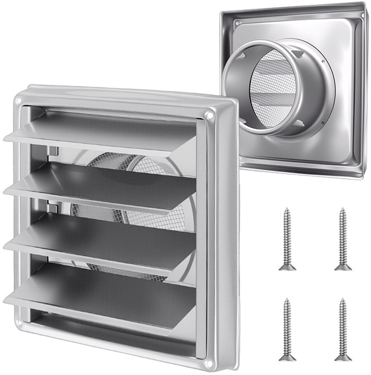 4-inch buitenwasdrogerafzuigkap, buitenafvoer, wandventilatie, roestvrijstalen ventilatiekap