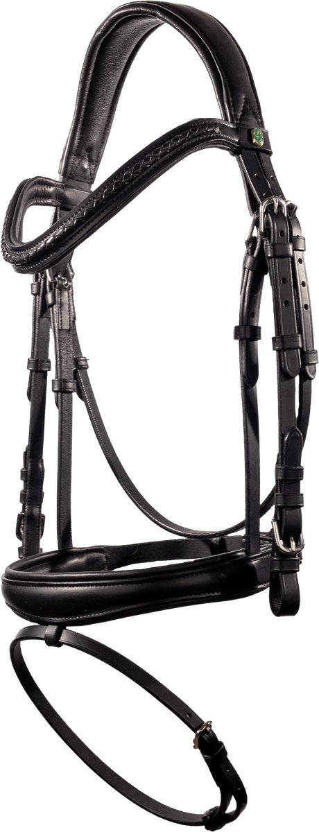 LJ Leathers Hoofdstel TRESS gecombineerde neusriem Full Zwart