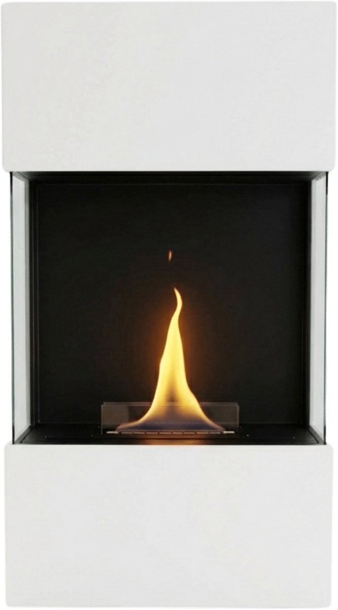 Tenderflame Indie Wandhaard – Wit – Sfeerhaard Binnen – Tenderfuel – Bio-Ethanol Alternatief – Rookvrij, veilig, schoon en geurarm