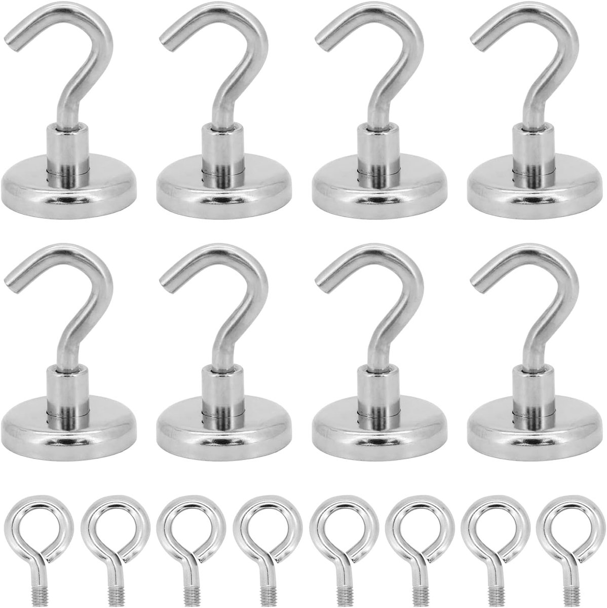 Magnet Hooks Heavy Duty - Neodymium Rare Earth Magnet voor Koelkast - Sleutels - BBQ Grill - Gordijnstang - Handdoek - Plafond - Keuken (35kg)