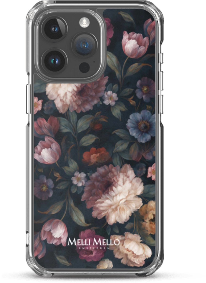 Melli Mello Telefoonhoesje Noir Bloom (Soft case) - Apple iPhone 15 Pro Max