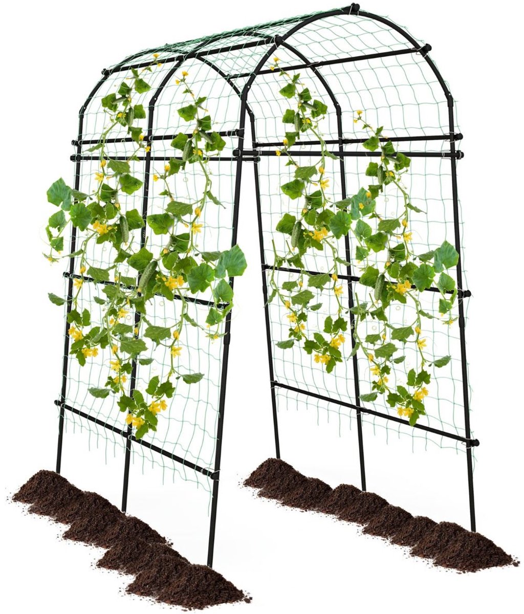 Tuinboog - 181 x 110-160 x 230 cm - massief - weerbestendig - Zwart