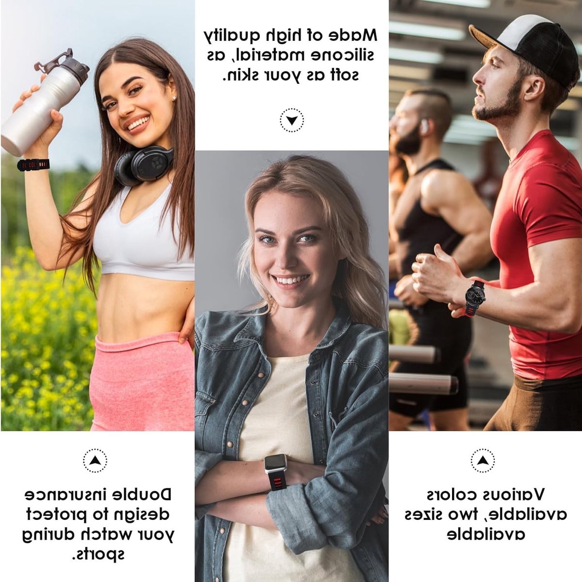 Siliconen Horlogebanden met Snelle Bevestiging voor Sportieve Horloges, Universele Vervangbanden voor Mannen en Vrouwen, Zwarte Gesp