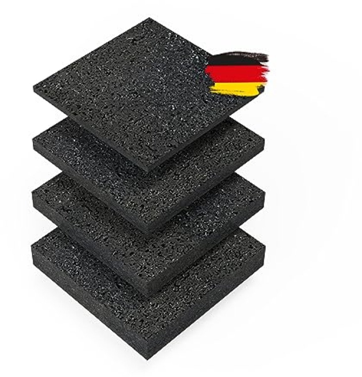 Rubber onderlegtegels 90x90x8 mm - 30 stuks - Zwarte rubbergranulaat tegels voor terras, balkon en stellages - Waterbestendig en temperatuurbestendig