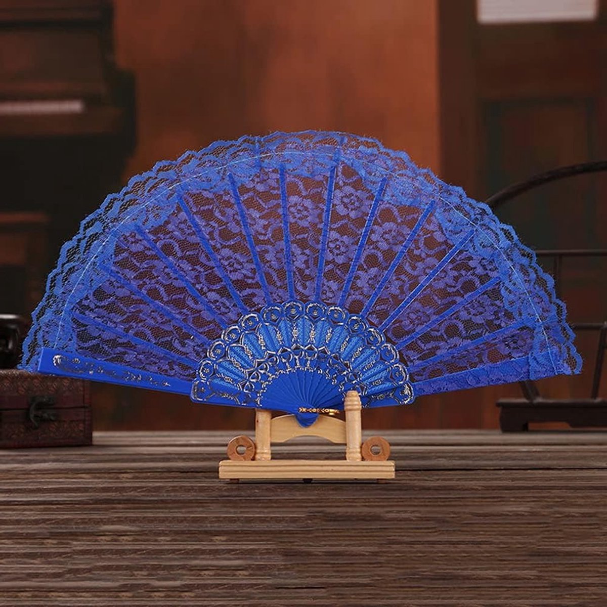 Vrouwen Vouwfans van Kant voor Bruiloften, Verjaardagsfeesten en Carnaval - Vintage Spaanse Barok en Victoriaanse Stijl Handfan voor Dans en Kostuums