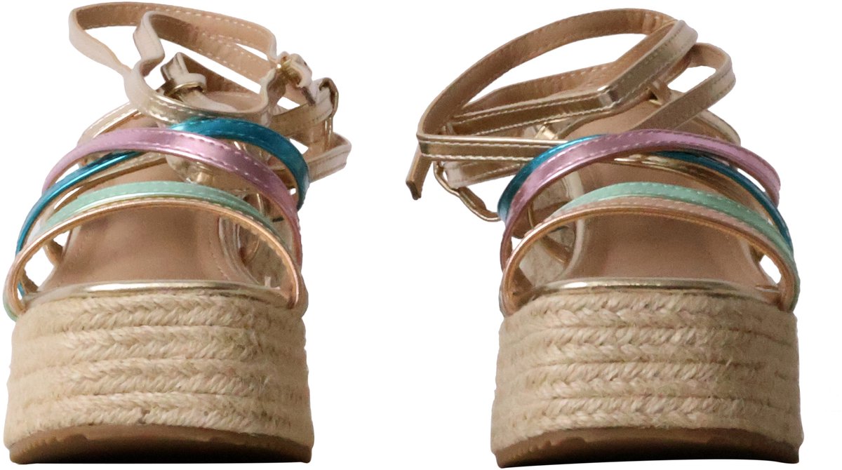 Sandalen met sleehak en bandjes