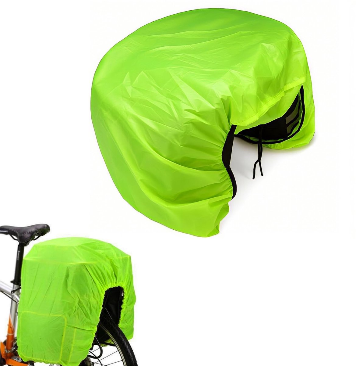 Cosensi- Regenhoes Waterdicht - Fietstas - Opvouwbaar - Fluorescerend Groen - 126 x 66 cm - Lichtgewicht Taffeta - Fietszak