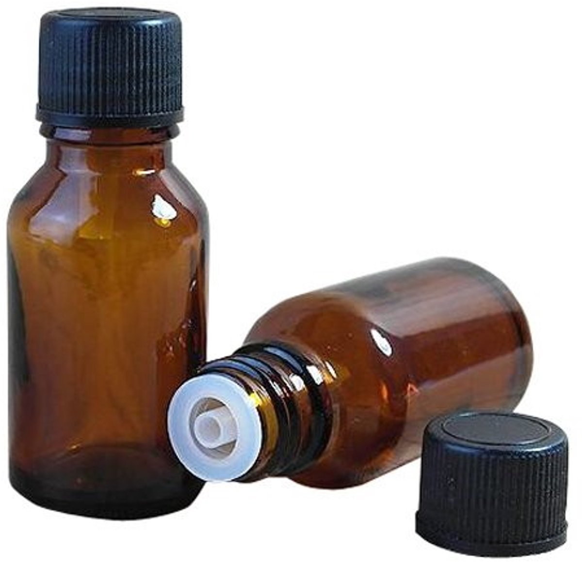 Cosensi- Reisflessen 20ml - 6 Stuks - Amber Glas - Zwarte Schroefdop - Cosmetische Opslag - UV-bescherming - Ideaal voor Geschenken - Opslagflessen