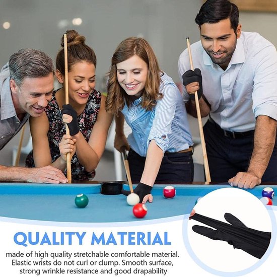 Cosensi- Biljarthandschoenen Drie Vingers - Antislip - Ademend - Elastisch - Lycra - 21 x 12 cm - Snookerhandschoen — afbeelding 5