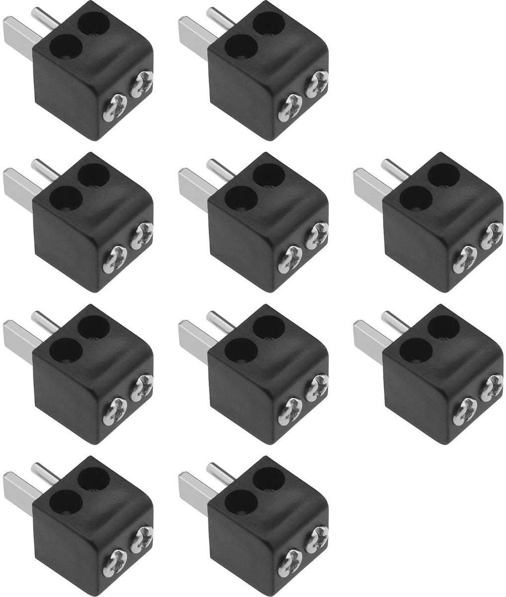 Cosensi - 2-pins DIN-stekker - DIN-connector - Handige installatie - Zwart - Audio- en videoapparatuur - 10 stuks - Geschikt voor elektrische compo...