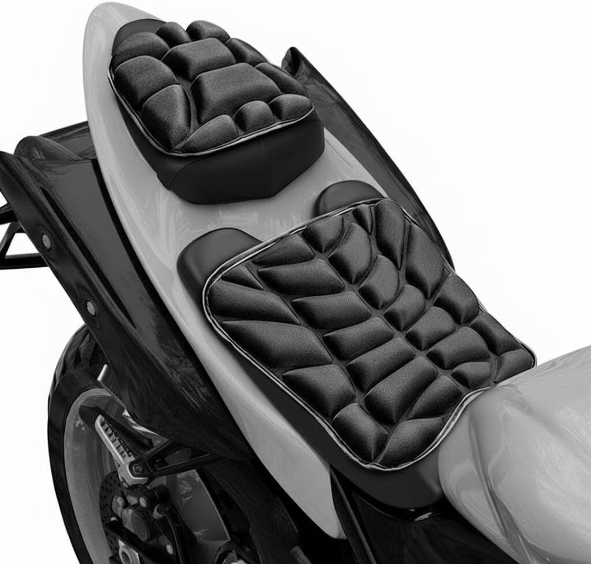 Motorfiets Zitkussen - Gel Kussen - Comfortabel Rijden - 3D Gel Schokabsorptie - Universeel - Zwart