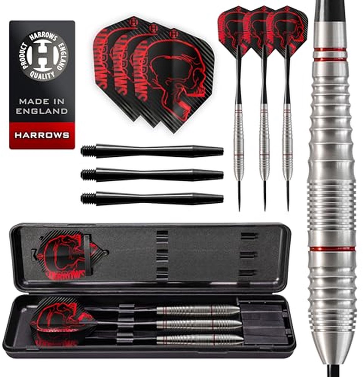Dartpijlen set in wolfraamstijl met draagtas - 21g, 22g, 23g & 24g | Inclusief Speedline-schachten en 100 micron vluchten