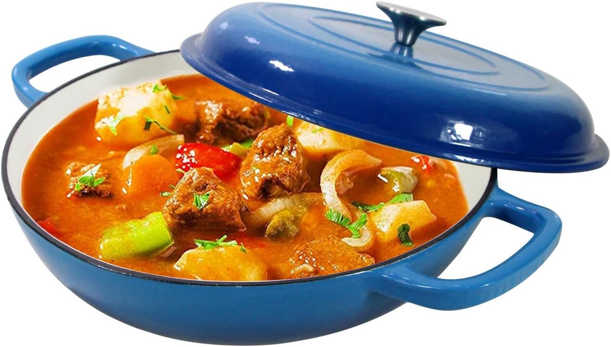 Gietijzeren Dutch Oven 3.8L met Deksel - Ovenbestendig & Geschikt voor Inductie