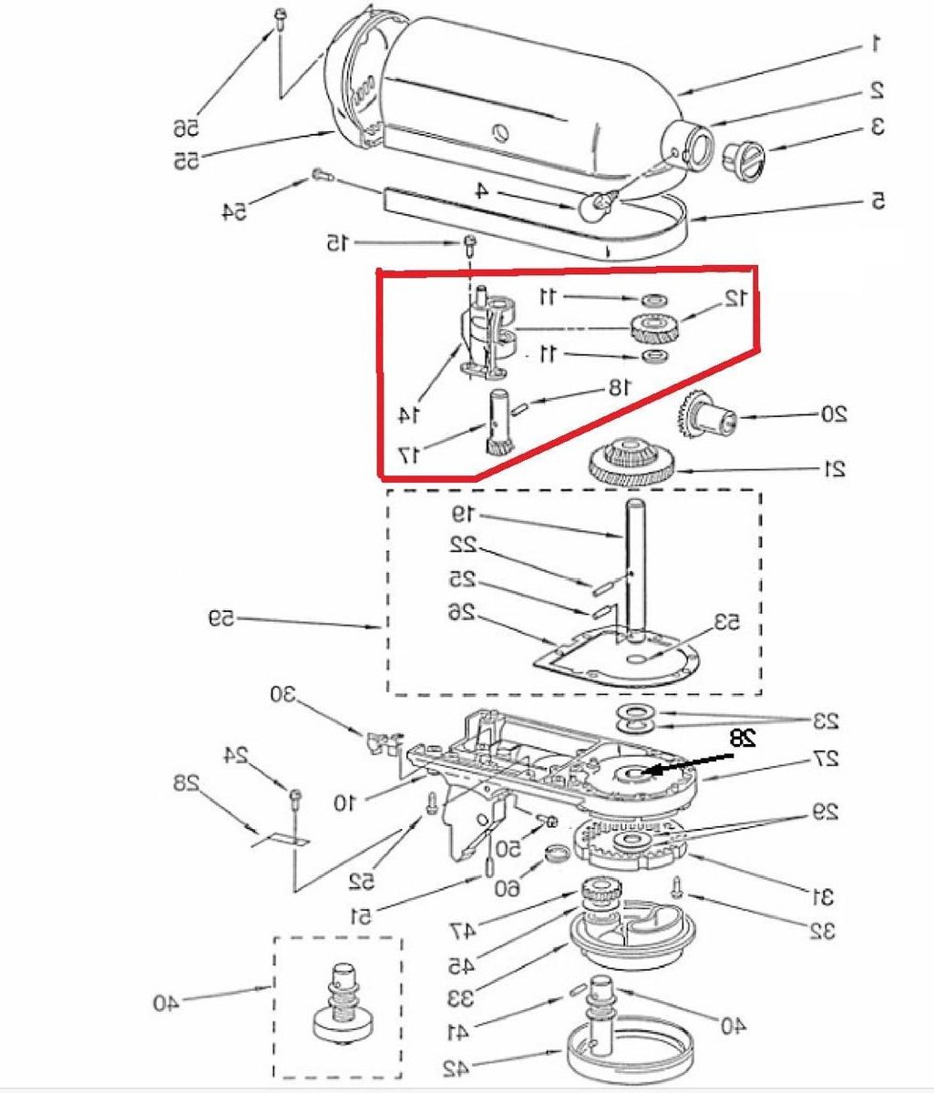 Keukenmachine Tandwielset Motor Tandwiel Reparatie Apparaat Repareren Gecertificeerd Origineel Onderdeel 168 x 94 x 47 cm